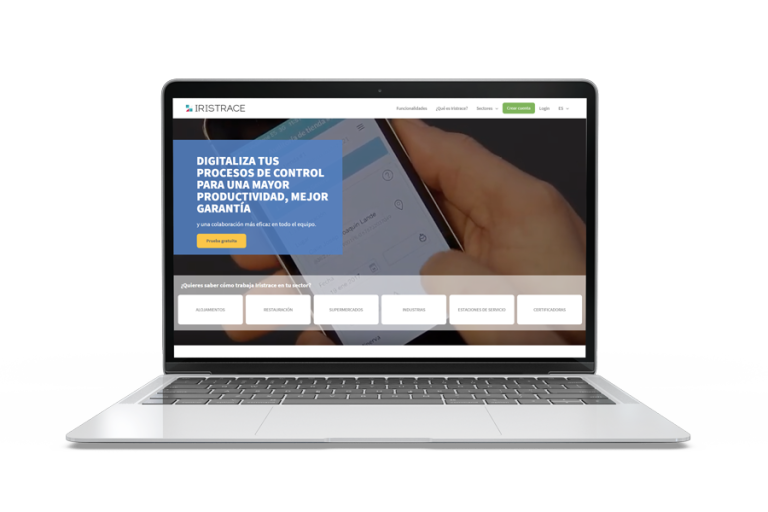 Diseño de página web de Iristrace hecha por Gustavo Téllez, consultor marketing digital web automatización email
