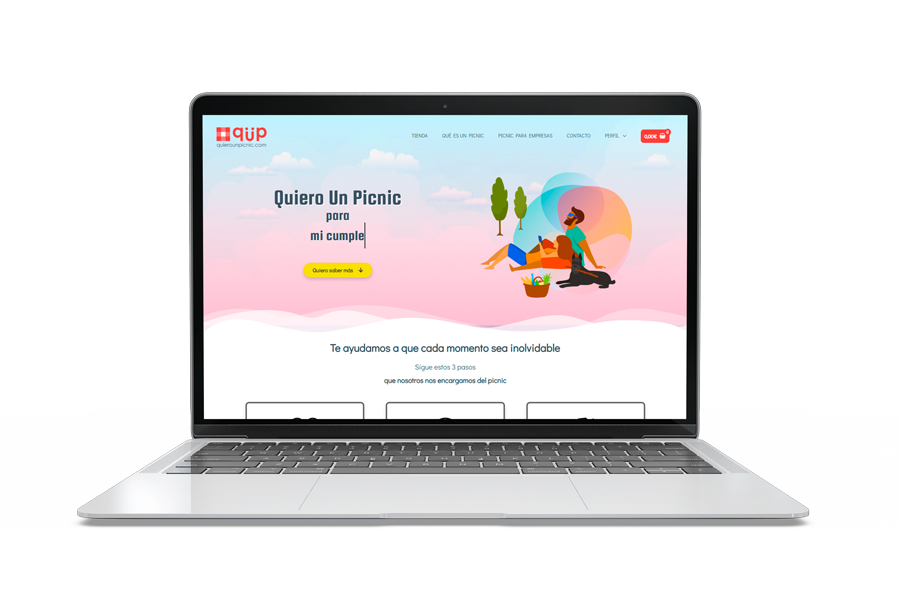 Diseño de página web de Quiero un Picnic hecha por Gustavo Téllez, consultor marketing digital web automatización email